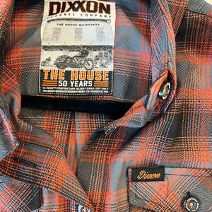 Women’s (The House) Dixxon Orange and Charcoal Plaid Shirt